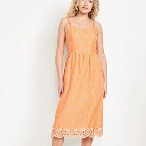 Old Navy Orange Eyelet Dress Size Large